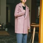 Single-buttoned Lapel Quilted Coat