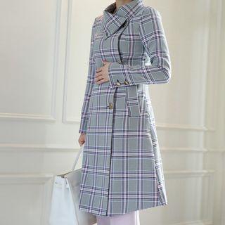 Collar-detail Checked Jacket