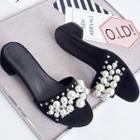 Faux Pearl Slide Sandals