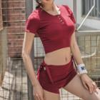 Set: Plain Sport Short-sleeve T-shirt + Shorts