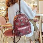 Faux Leather Badge Backpack