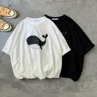 Couple Matching Short-sleeve Whale Printed T-shirt
