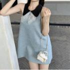 Sleeveless Collar Mini A-line Dress