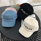 Letter Embroidered Faux Shearling Baseball Cap