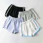 High-waist Heart Print Contrast-trim Shorts
