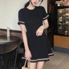 Embroidered Short Sleeve Knit Dress