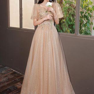 Short-sleeve Sequin Embellished Cocktail Dress (various Designs)