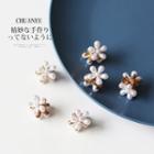 Flower Faux Pearl Hair Clip 01 - White - One Size