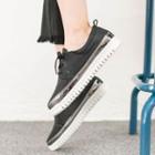 Lace-up Patent-trim Sneakers