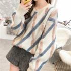 Long-sleeve Argyle Sweater