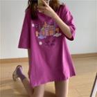 Short-sleeve Castle Print T-shirt