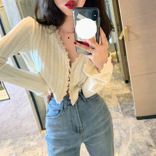 Flower Printed Sleeveless Top / Light Cardigan