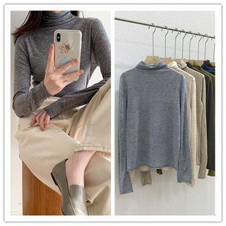 Plain Mock-turtleneck Top