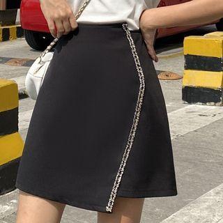 High-waist Irregular Mini Skirt