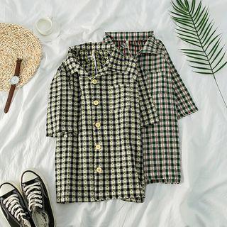 Loose-fit Short-sleeve Check Shirt