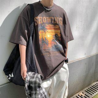 Palm Tree Print Vintage T-shirt