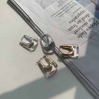 Transparent Oblong Hoop Earrings