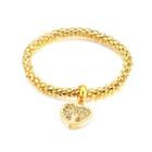 Fashion And Romantic Plated Gold Heart-shaped Tree Of Life 316l Stainless Steel Bracelet With Cubic Zirconia Golden - One Size