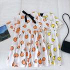 Fruit Print Short-sleeve A-line Dress