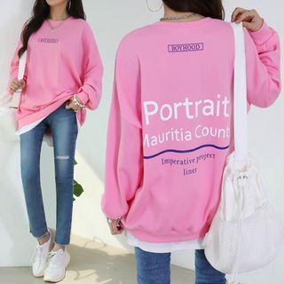 Portrait Letter Print Sweatshirt
