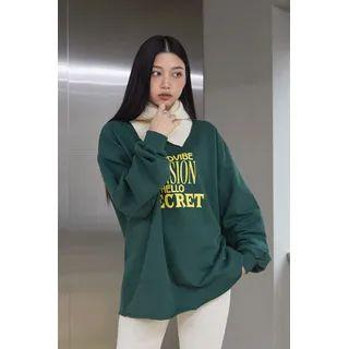Letter Frayed Napped Sweatshirt