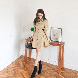 Lace-up Side Flared Shirtdress