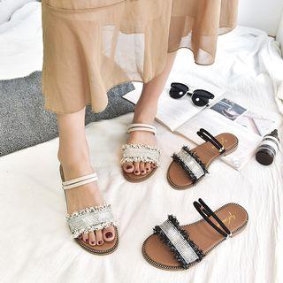 Rhinestone Fringe Sandals