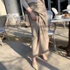 H-line Maxi Wrap Skirt Beige - One Size