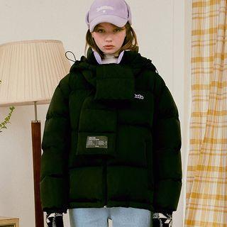 Detachable Hood-muffler Reversible Padded Jacket Black - One Size