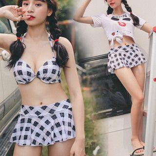 Set : Gingham Bikini + Cover-up