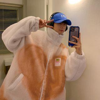 Heart Print Fleece Jacket