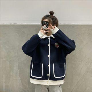 Badge Embroidered Shirt Jacket
