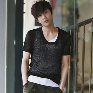 Short-sleeve Knit T-shirt