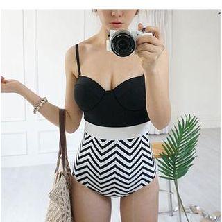 Wavy Striped Swimsuit