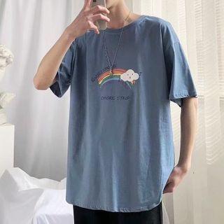 Rainbow Pattern Short-sleeve T-shirt