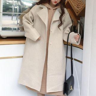 Buttoned Coat / Midi Hoodie Dress