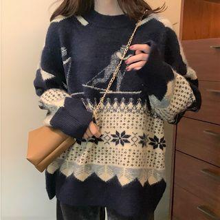 Corduroy Pants / Patterned Sweater