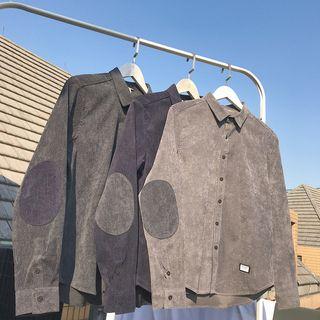 Panel Corduroy Long-sleeve Shirt