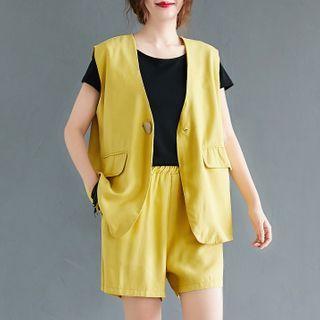 Set: Single-breasted Vest + Shorts