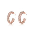 Simple And Fashion Plated Rose Gold Woven Mesh Geometric Stud Earrings Rose Gold - One Size