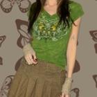 Cap-sleeve Butterfly Print T-shirt