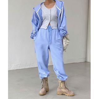 Drawcord Jogger Sweatpants Sky Blue - One Size