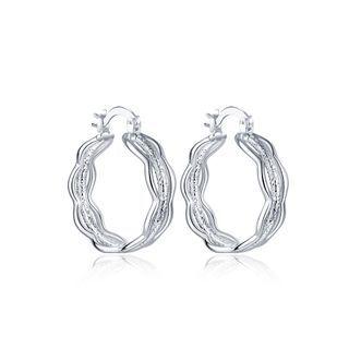 Fashion Personality Round Earrings Silver - One Size