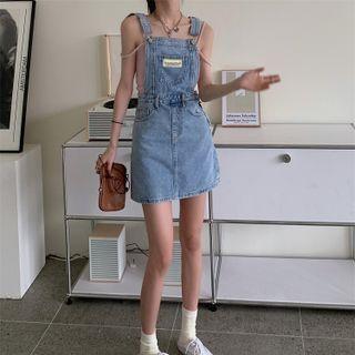 Pocket Detail Denim Mini Overall Dress