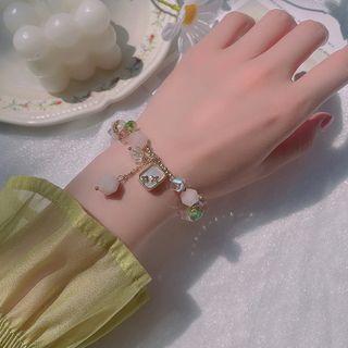 Faux Crystal & Gemstone Bead Bracelet