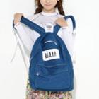 Lettering Zipped Denim Backpack