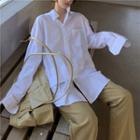 Mock Two-piece Long-sleeve Shirt / Straight-cut Pants