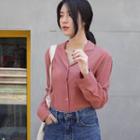Notched-lapel Long-sleeve Pocket-front Shirt