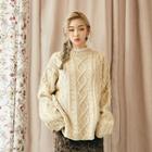 Crew-neck Loose-fit Cable-knit Sweater