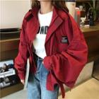 Pocketed Zip Jacket Red - One Size